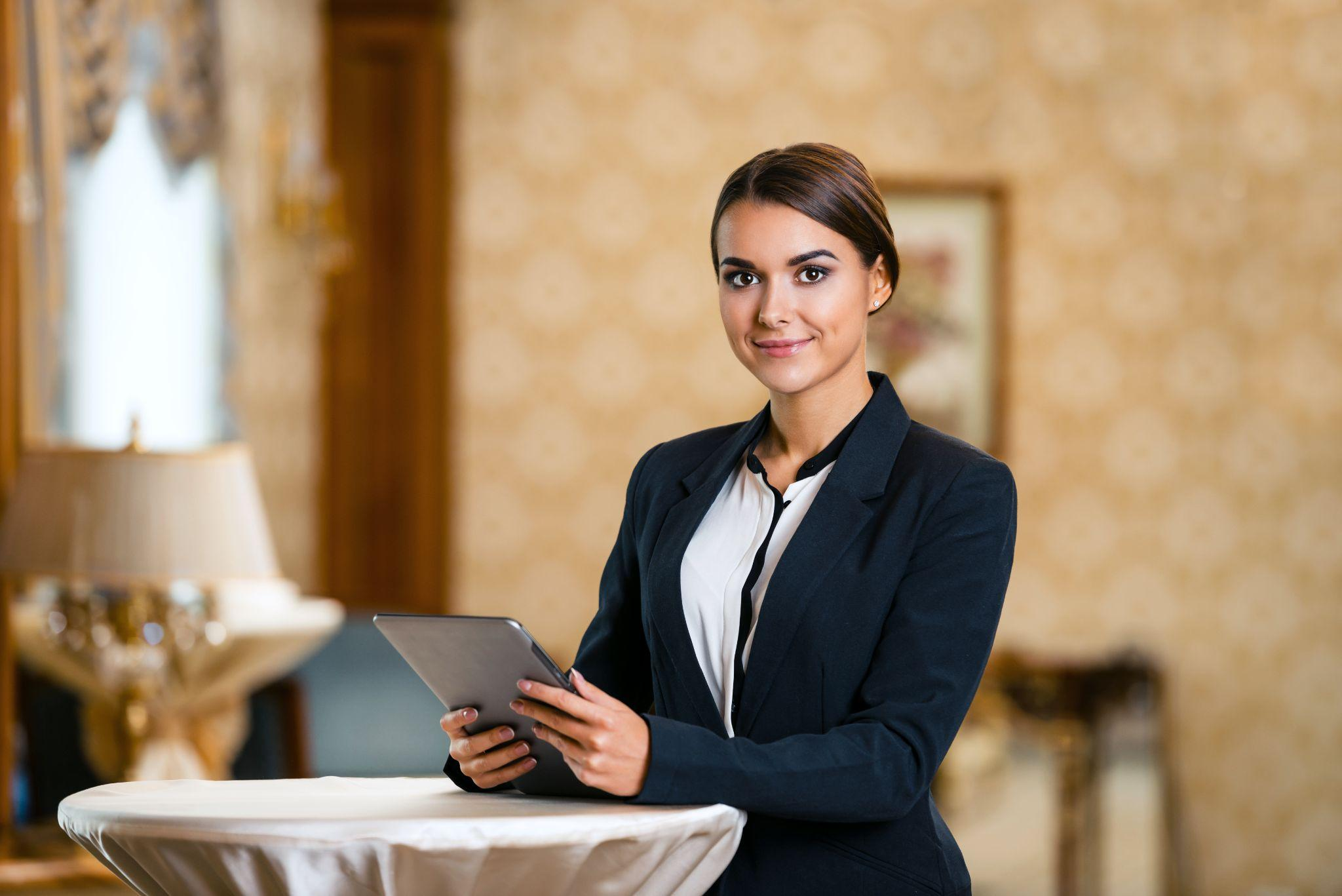 Household manager working on Ipad