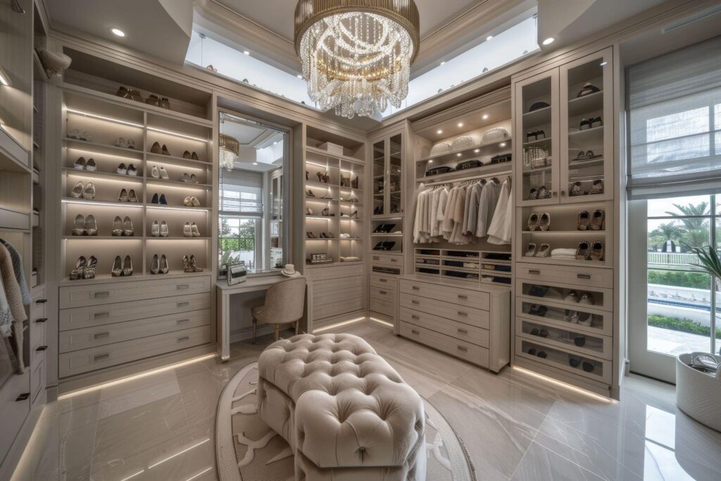 Beautiful luxury organized closet