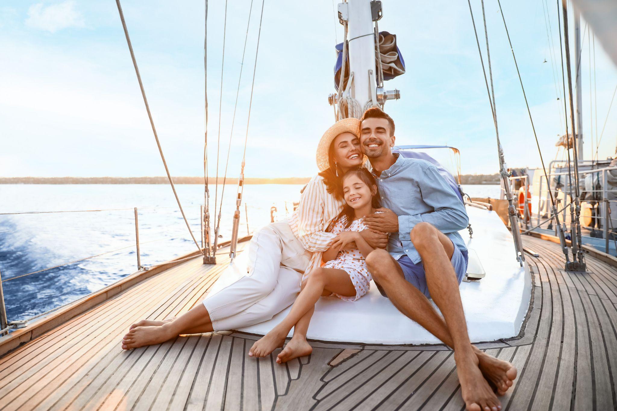 High profile family on a yacht